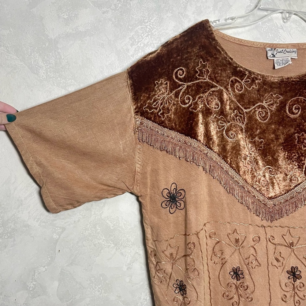 Just Cruising western embroidered shirt with fringe